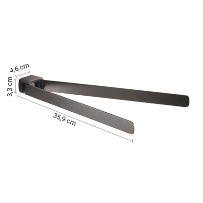Portasalviette a snodo Gedy serie Pirenei - Gun Metal by CeramicStore | Lo specialista del tuo bagno
