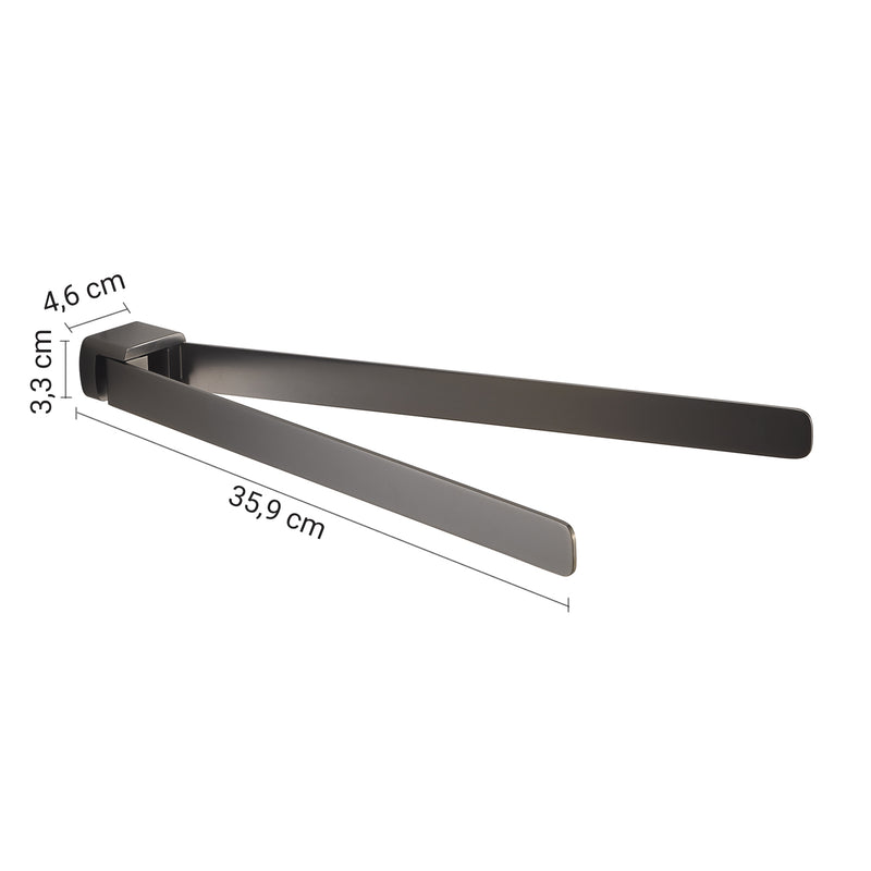Portasalviette a snodo Gedy serie Pirenei - Gun Metal by CeramicStore | Lo specialista del tuo bagno