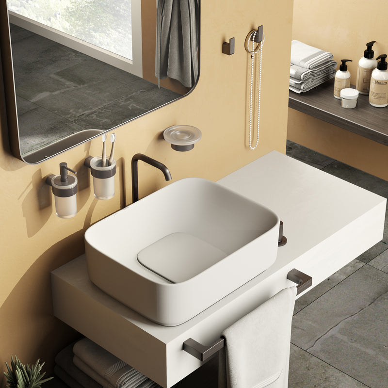 Portasalviette a snodo Gedy serie Pirenei - Gun Metal by CeramicStore | Lo specialista del tuo bagno