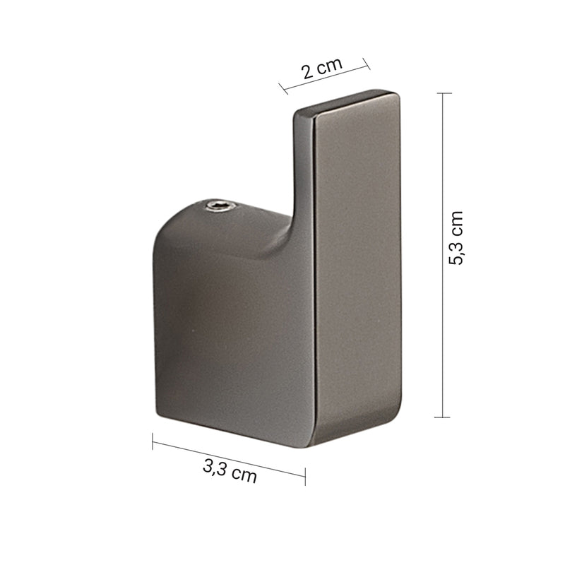 Appendiabiti 2 pezzi a muro Gedy serie Pirenei - Gun Metal by CeramicStore | Lo specialista del tuo bagno
