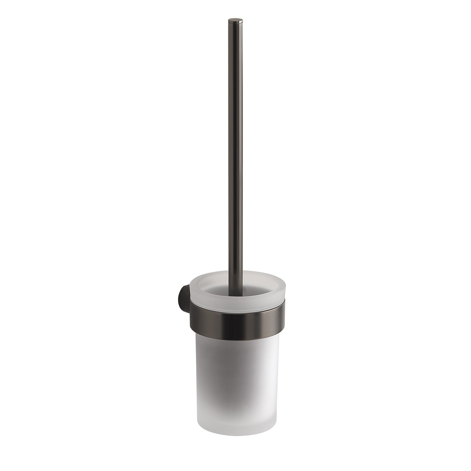 Scopino da muro con ciuffo in setole Gedy serie Pirenei - Gun Metal by CeramicStore | Lo specialista del tuo bagno