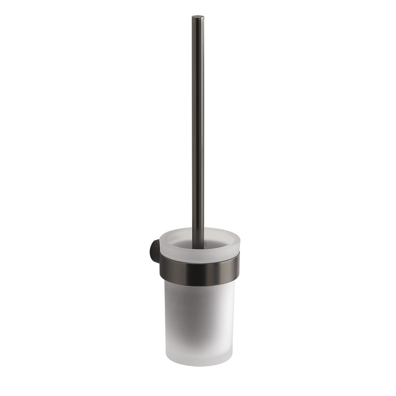 Scopino da muro con ciuffo in setole Gedy serie Pirenei - Gun Metal by CeramicStore | Lo specialista del tuo bagno