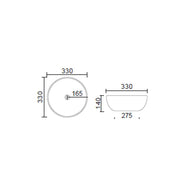 Lavabo da appoggio tondo Slim ceramica bianca diametro 33 cm