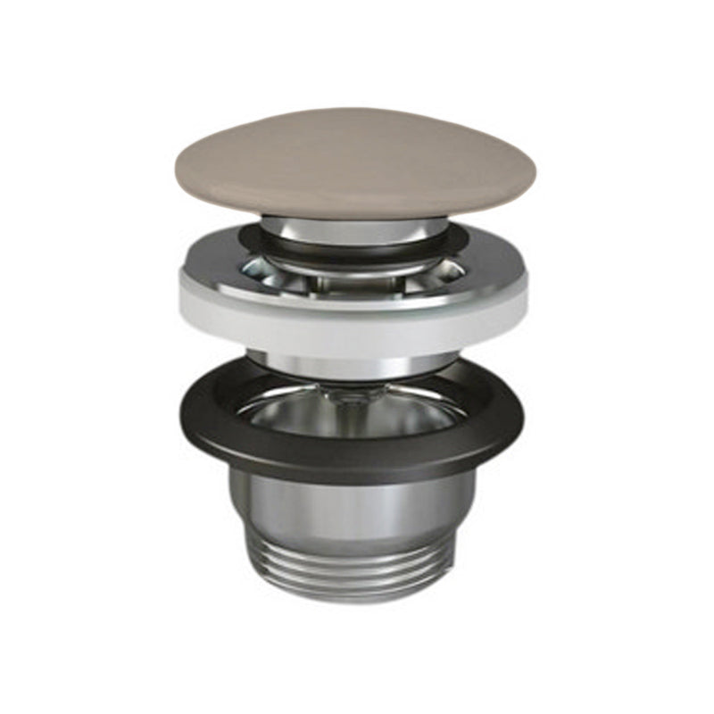Piletta click-clack con tappo tondo cappuccino opaco per lavabi Sensation senza troppo pieno by CeramicStore | Lo specialista del tuo bagno