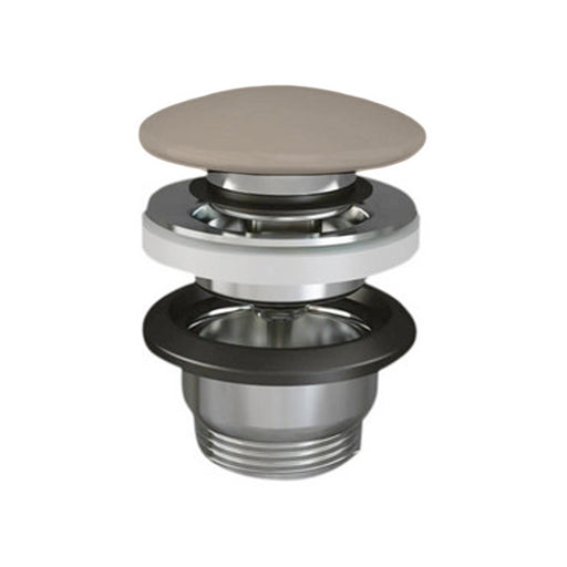Piletta click-clack con tappo tondo cappuccino opaco per lavabi Sensation senza troppo pieno by CeramicStore | Lo specialista del tuo bagno