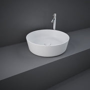 Lavabo da appoggio tondo bordi sottili Sensation in ceramica diametro 42 cm- Bianco Opaco