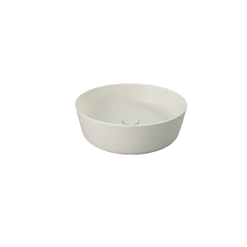 Lavabo da appoggio tondo bordi sottili Sensation in ceramica diametro 42 cm- Beige Opaco