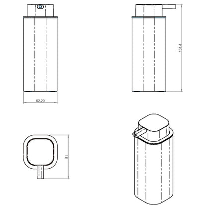 Dispenser sapone da appoggio in acciaio cromato della collezione 'Line' by Cosmic - cm 6