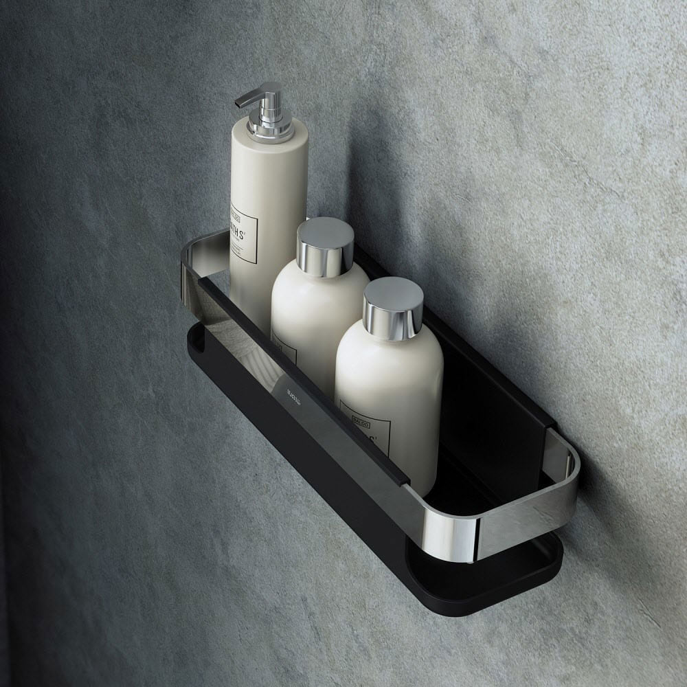 Porta sapone doccia estraibile in acciaio cromato e plastica della collezione 'Line' by Cosmic - cm 30x10,6x8 by CeramicStore | Lo specialista del tuo bagno