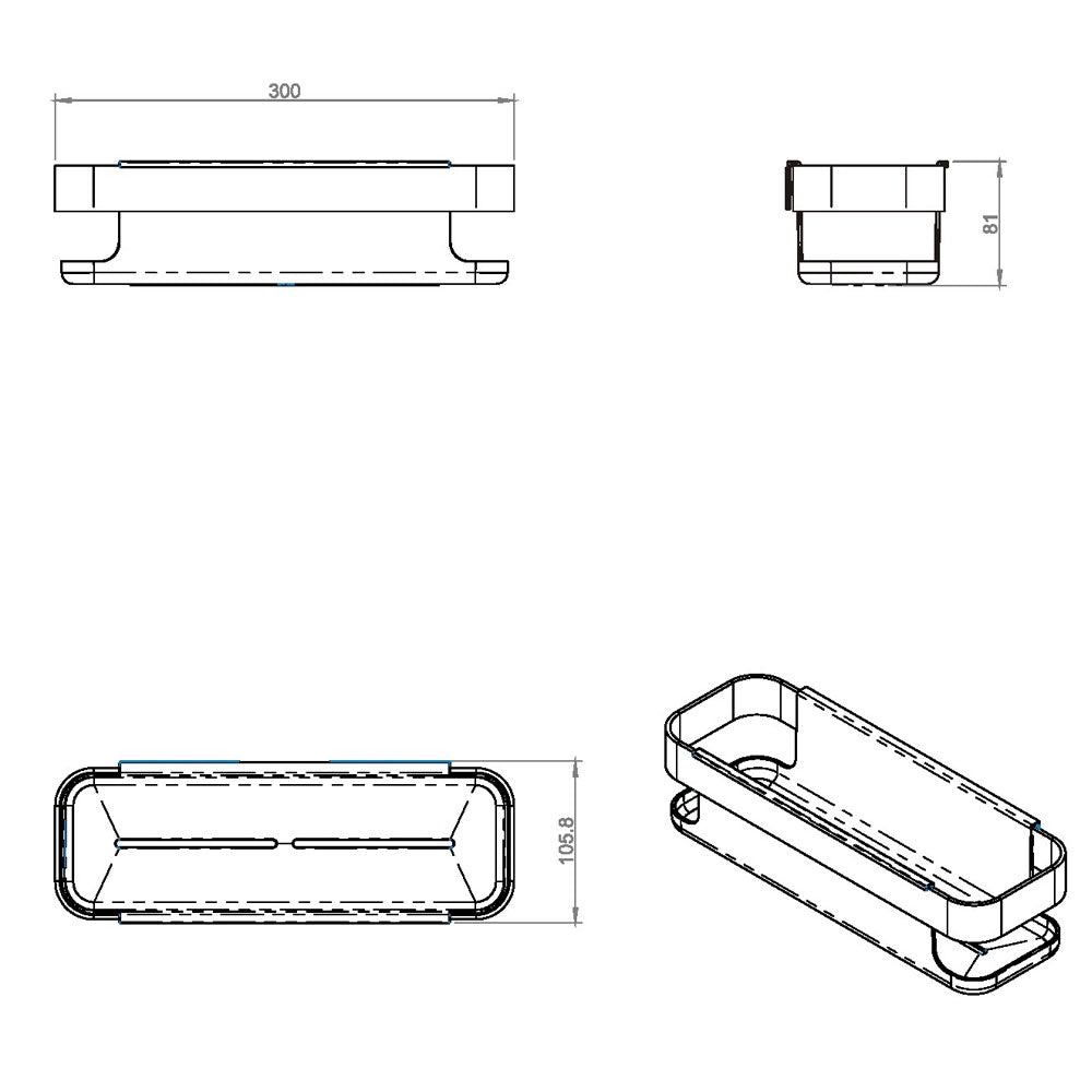 Porta sapone doccia estraibile in acciaio cromato e plastica della collezione 'Line' by Cosmic - cm 30x10,6x8 by CeramicStore | Lo specialista del tuo bagno