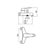 Miscelatore vasca in ottone cromato fornito con kit doccia serie Sky Keller Taps by CeramicStore | Lo specialista del tuo bagno