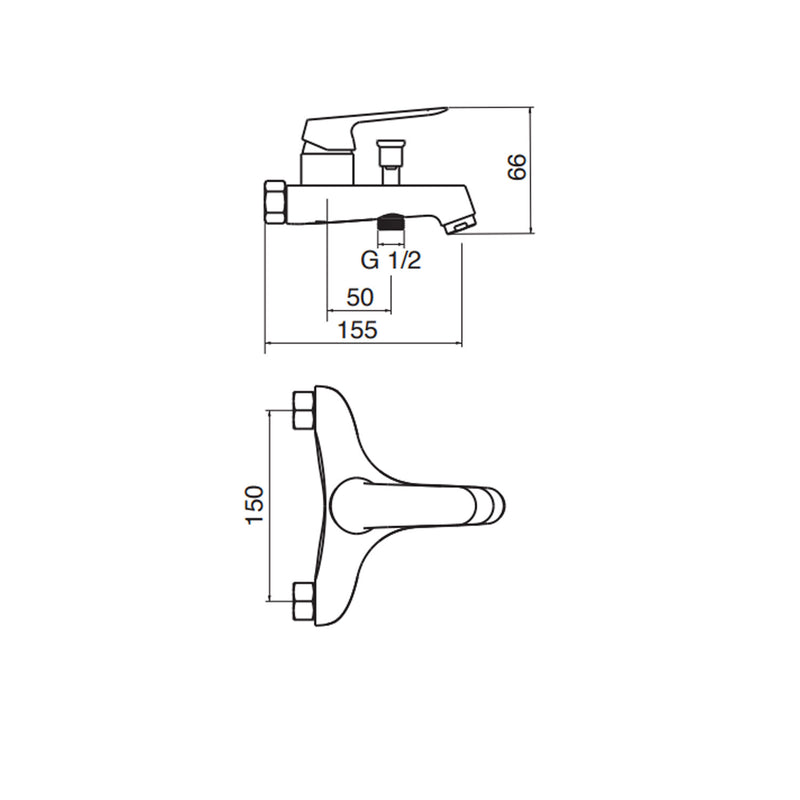Miscelatore vasca in ottone cromato fornito con kit doccia serie Sky Keller Taps by CeramicStore | Lo specialista del tuo bagno
