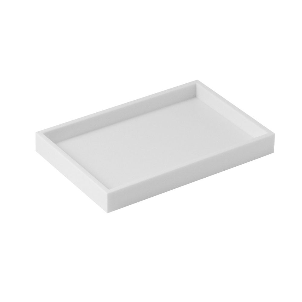 Vassoio porta oggetti da appoggio in vetro acrilico della collezione 'Bath Life' by Cosmic - Bianco by CeramicStore | Lo specialista del tuo bagno