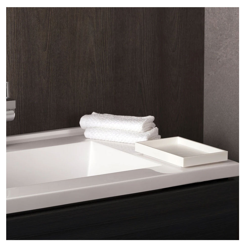 Vassoio porta oggetti da appoggio in vetro acrilico della collezione 'Bath Life' by Cosmic - Bianco by CeramicStore | Lo specialista del tuo bagno