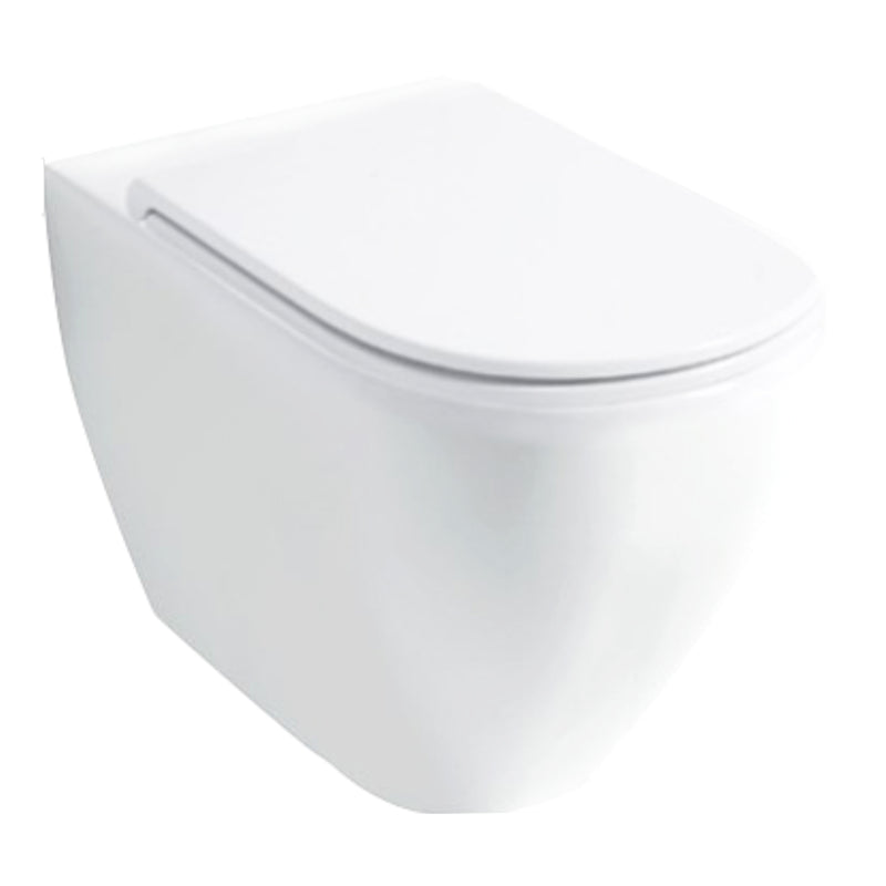 Wc filomuro con scarico traslato serie Skip 55 in ceramica con coprivaso chiusura softclose - Disegno Ceramica