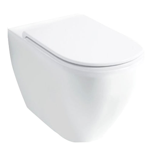 Wc filomuro con scarico traslato serie Skip 55 in ceramica con coprivaso chiusura softclose - Disegno Ceramica