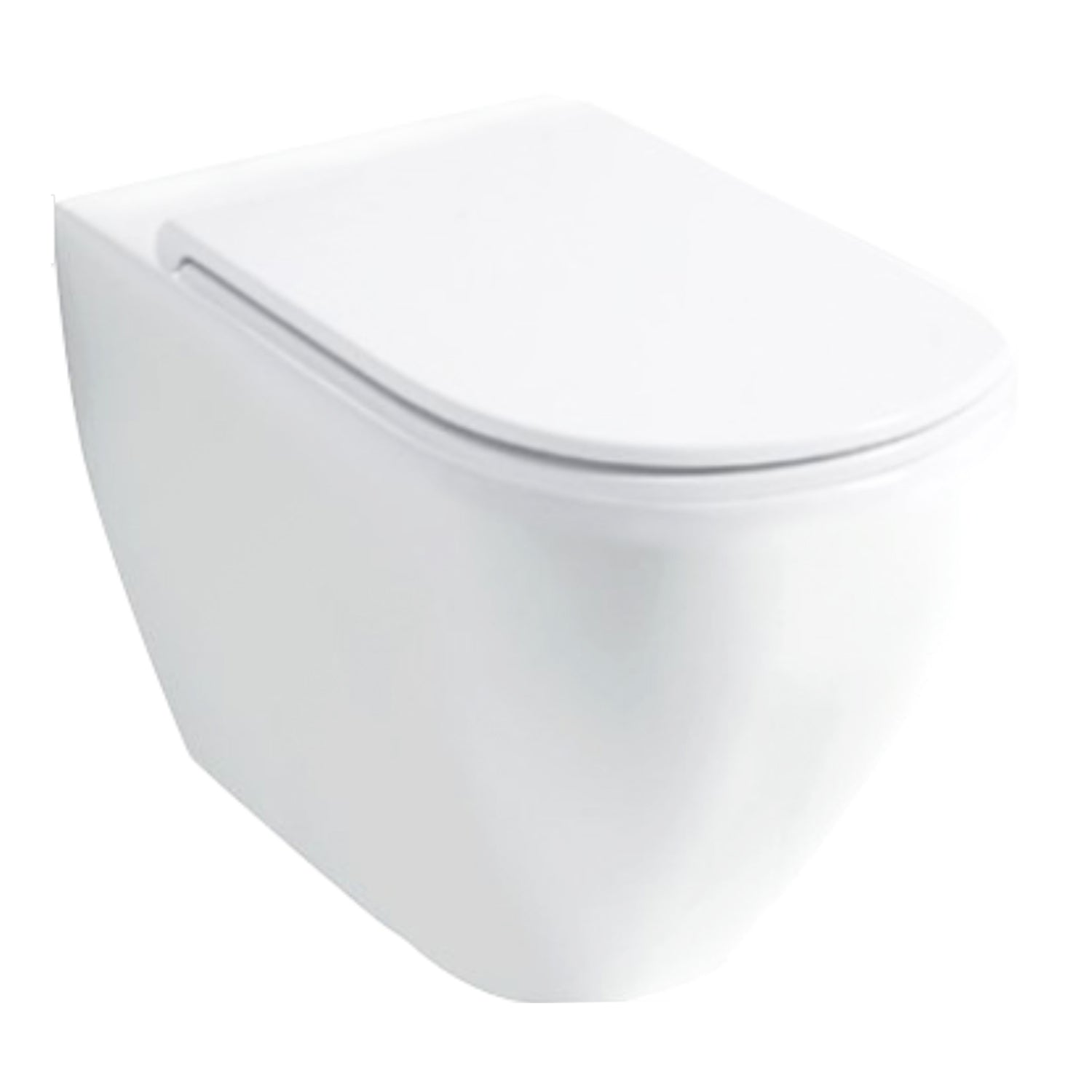 Santari filomuro serie Skip 55 in ceramica bianca con coprivaso chiusura tradizionale - Disegno Ceramica
