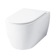 Santari sospesi serie Skip 55 in ceramica bianca con coprivaso chiusura softclose- Disegno Ceramica