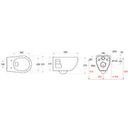 Vaso sospeso per disabili BathCore con apertura frontale 37x56 cm - Bianco