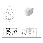 Wc sospeso serie Skip 50 in ceramica con coprivaso chiusura softclose- Disegno Ceramica