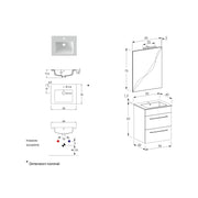 Composizione bagno sospesa Smack a 2 cassetti 55x62 con lavabo, specchio con lampada LED cement wood e cemento by CeramicStore | Lo specialista del tuo bagno