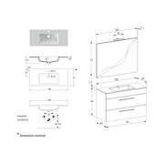 Composizione bagno sospesa Cubi&Co Smack a 2 cassetti 100x62 con lavabo, specchio con lampada LED olmo naturale by CeramicStore | Lo specialista del tuo bagno