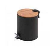 Portarifiuti Kenta 5 lt in bambà¹ e metallo nero by CeramicStore | Lo specialista del tuo bagno