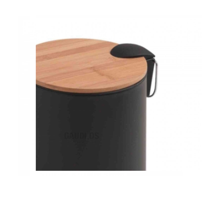 Portarifiuti Kenta 5 lt in bambà¹ e metallo nero by CeramicStore | Lo specialista del tuo bagno