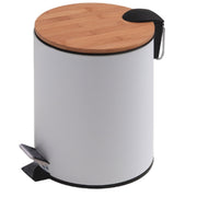 Portarifiuti Kenta 5 lt in bambà¹ e metallo bianco by CeramicStore | Lo specialista del tuo bagno