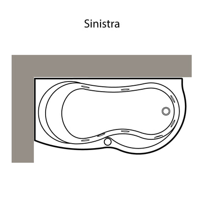 Vasca Bagno angolare Venus in acrilico con idromassaggio cm 170x70 versione sinistra by CeramicStore | Lo specialista del tuo bagno