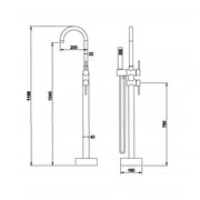 Miscelatore monocomando a pavimento per vasca freestanding RubiFlux nero by CeramicStore | Lo specialista del tuo bagno