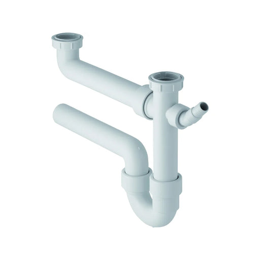 Sifone per lavello Geberit a 2 vie con attacco 1''1/4 in Abs Bianco by CeramicStore | Lo specialista del tuo bagno