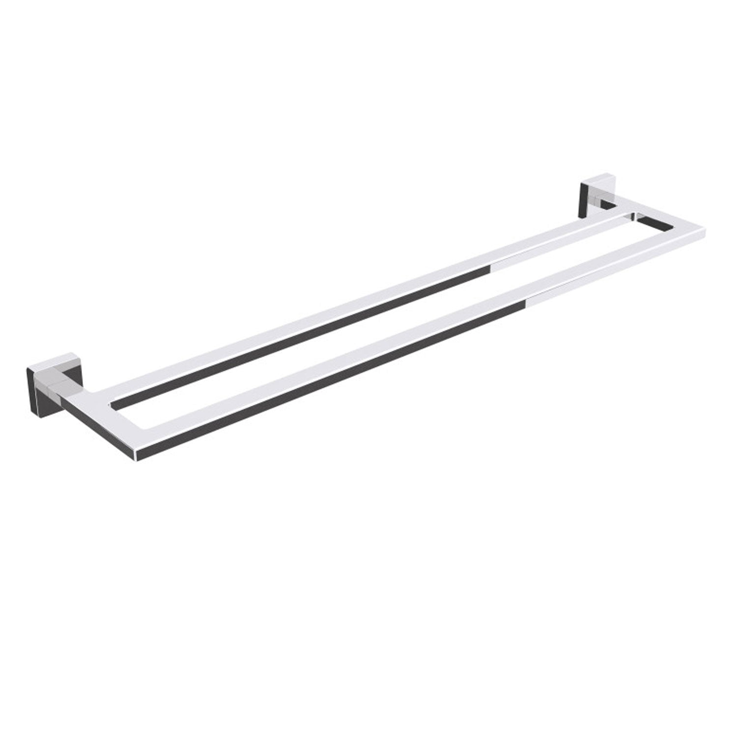 Porta asciugamani doppio in ottone da fissare a parete collezione Dado di Lineabeta - Metallo satinato 640mm by CeramicStore | Lo specialista del tuo bagno