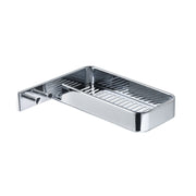 Portaoggetti rettangolare per doccia con appendini ad angolo in Acciaio AISI 304 Gedy serie Il Giglio - Cromato by CeramicStore | Lo specialista del tuo bagno