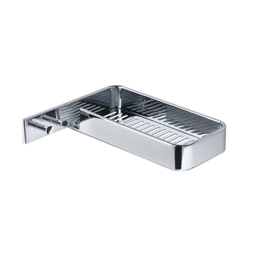 Portaoggetti rettangolare per doccia con appendini ad angolo in Acciaio AISI 304 Gedy serie Il Giglio - Cromato by CeramicStore | Lo specialista del tuo bagno