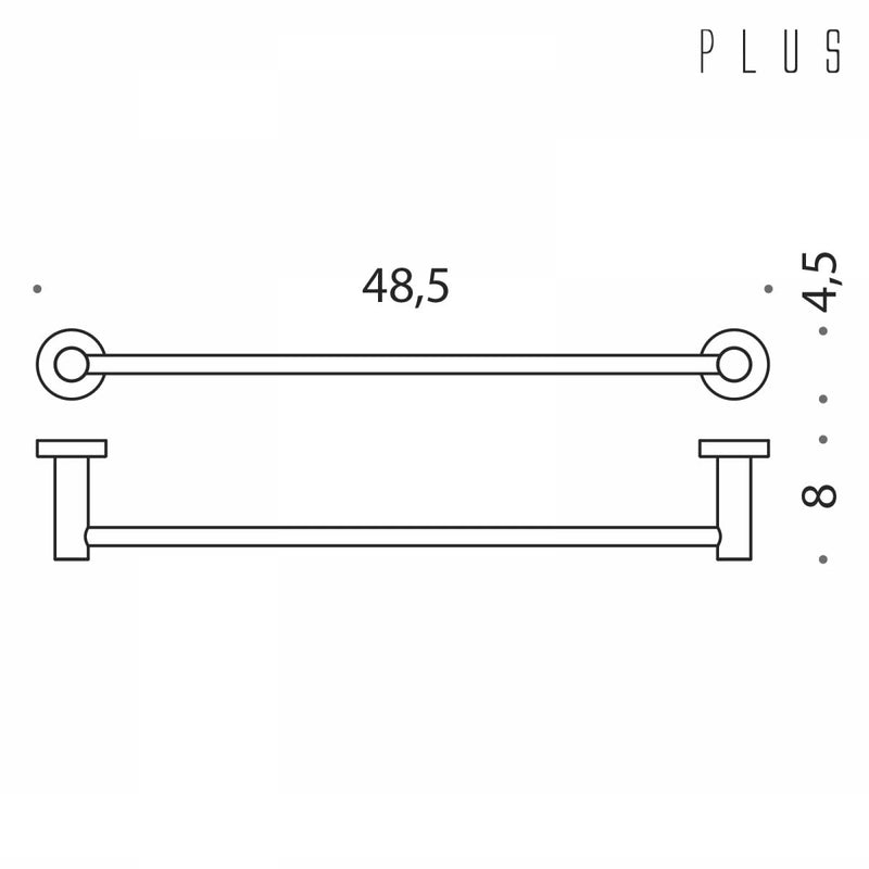 Porta salviette cm 48,5 in ottone Nero Opaco collezione Plus di Colombo Design by CeramicStore | Lo specialista del tuo bagno