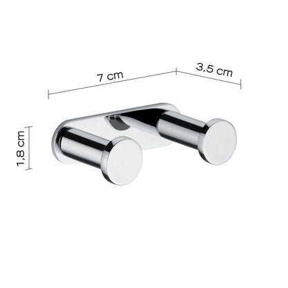Appendiabiti doppio in ottone e Cromall Gedy serie Canarie - Cromato by CeramicStore | Lo specialista del tuo bagno
