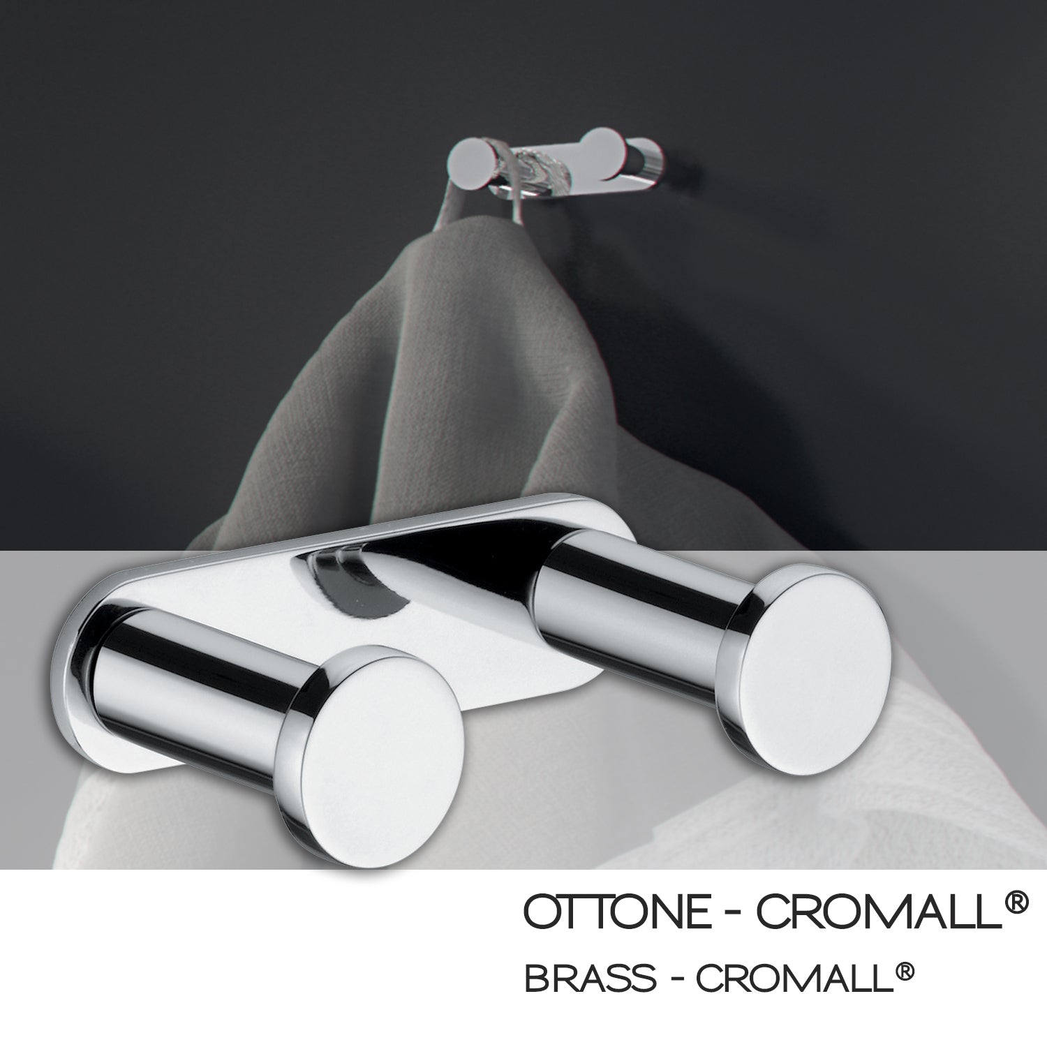 Appendiabiti doppio in ottone e Cromall Gedy serie Canarie - Cromato by CeramicStore | Lo specialista del tuo bagno