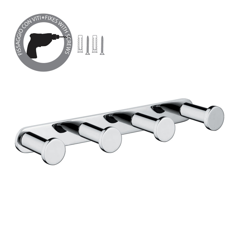 Appendiabiti multiplo in ottone e Cromall Gedy serie Canarie - Cromato by CeramicStore | Lo specialista del tuo bagno