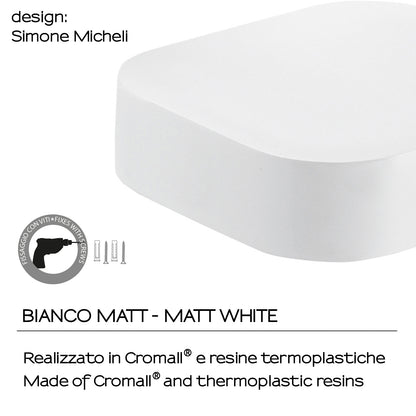 Portasapone inamovibile in Cromall Outline di Gedy - Bianco Matt by CeramicStore | Lo specialista del tuo bagno