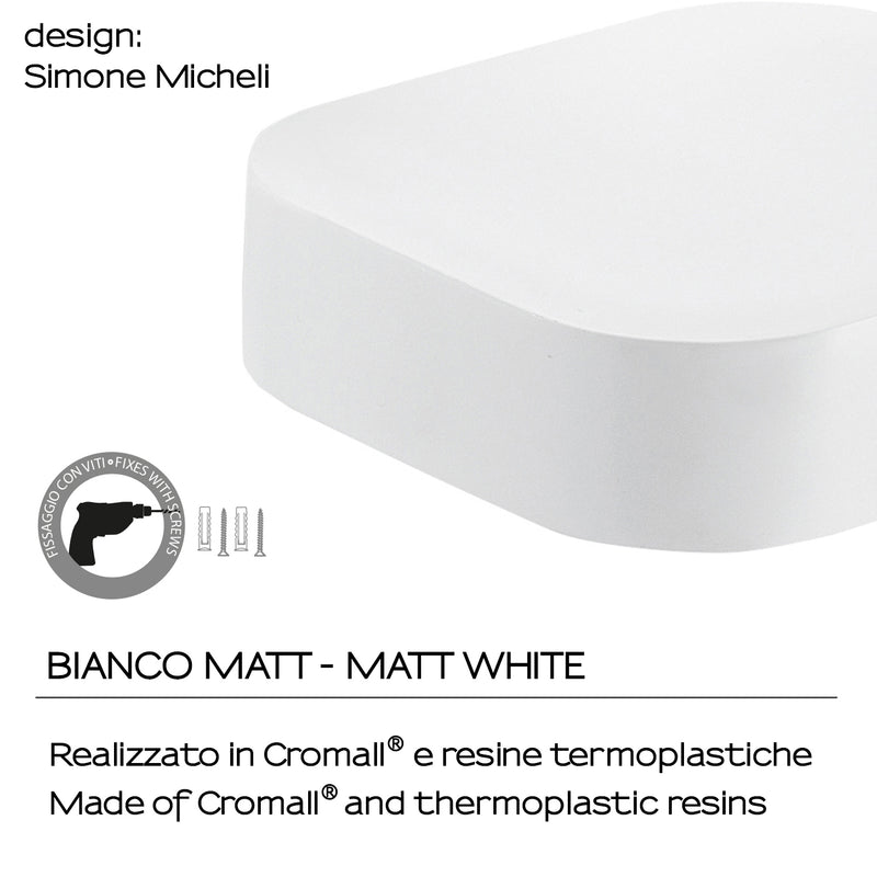 Portasapone inamovibile in Cromall Outline di Gedy - Bianco Matt by CeramicStore | Lo specialista del tuo bagno
