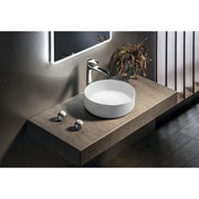 Lavabo d'appoggio tondo senza foro BathCore serie Infinity 36 cm color Bianco Opaco
