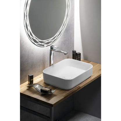 Lavabo d'appoggio rettangolare senza foro BathCore serie Infinity 50x36 color Bianco Opaco