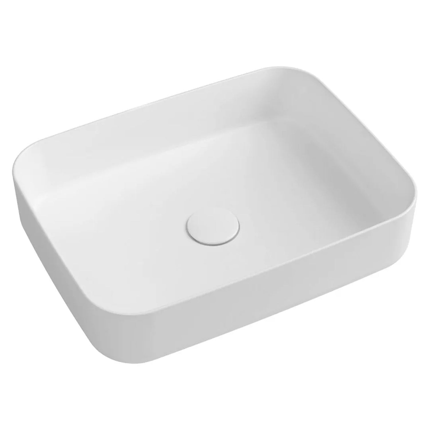Lavabo d'appoggio rettangolare senza foro BathCore serie Infinity 50x36 color Bianco Opaco