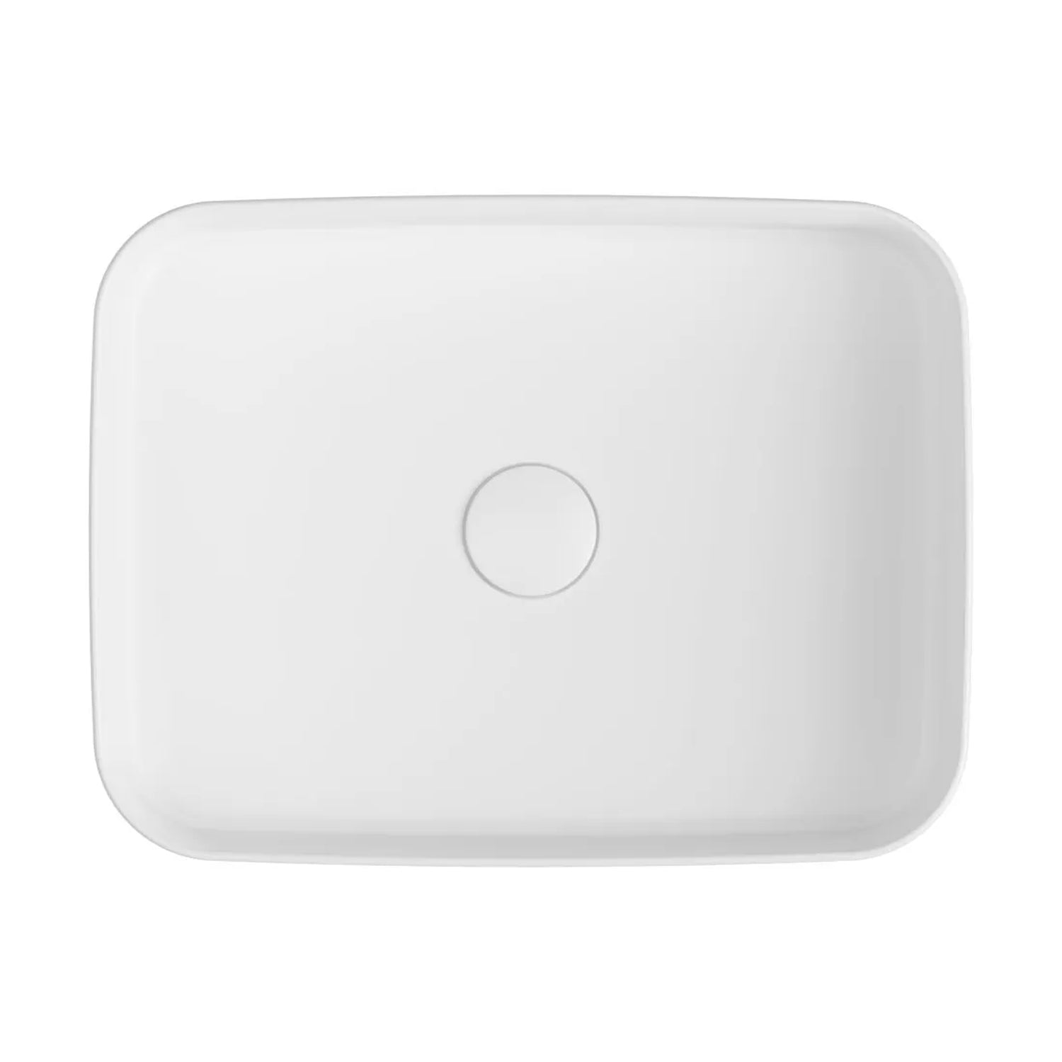 Lavabo d'appoggio rettangolare senza foro BathCore serie Infinity 50x36 color Bianco Opaco