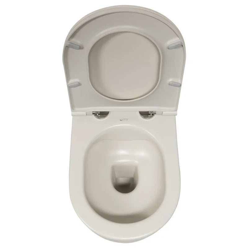 Sanitari sospesi Rimless con copriwater Soft Close BathCore serie Infinity 53x36