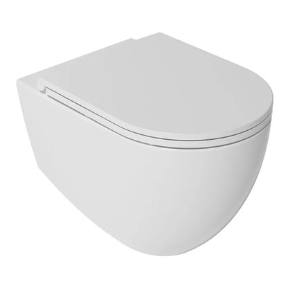 Sanitari sospesi Rimless con copriwater Soft Close BathCore serie Infinity 53x36