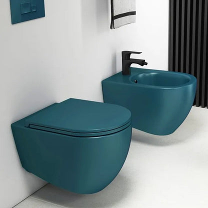 Sanitari Filomuro Rimless con copriwater Soft Close BathCore serie Infinity 53x36