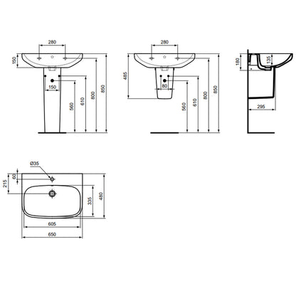 Lavabo sospeso Ideal Standard modello I.life A 65x48 cm by CeramicStore | Lo specialista del tuo bagno