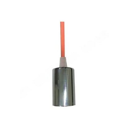 Lampadario a cilindro in metallo con cavo arancione - Cromato by CeramicStore | Lo specialista del tuo bagno
